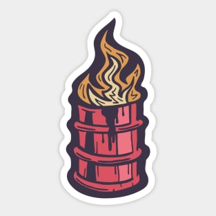 Red Barrel Fire Sticker